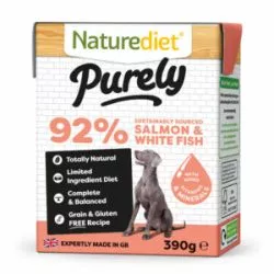 NATURE DIET PURELY SALMON&WHITE FISH Natural Dog Food 390g